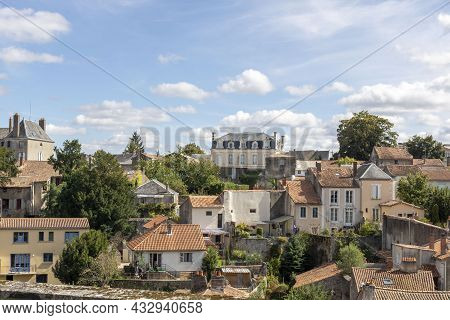 View Of The Old Quarter Of The French Town Parthenay. France.