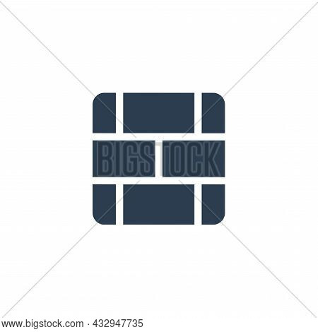 Brick Wall Solid Flat Icon. Vector Illustration