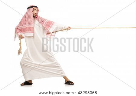 Arab muž v přetahované koncepce