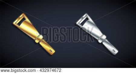 Gold And Silver Beekeeping Uncapping Knife Icon Isolated On Black Background. Tool Of The Beekeeper.