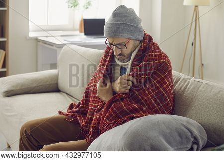 Man Freezing In His House In Winter As Hes Having Some Problems With Central Heating