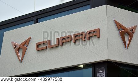 Warsaw, Poland. 15 September 2021.  Sign Cupra. Company Signboard Cupra