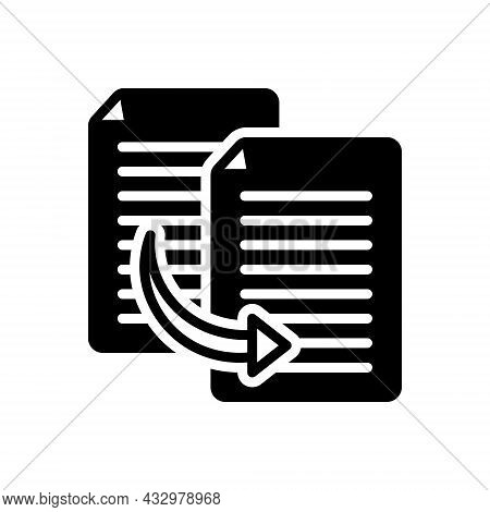 Black Solid Icon For Copy Duplicate Replicate Paste Share File Document Folder Sharing Application I