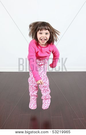 Adorable little girls posing for photos in PJ's