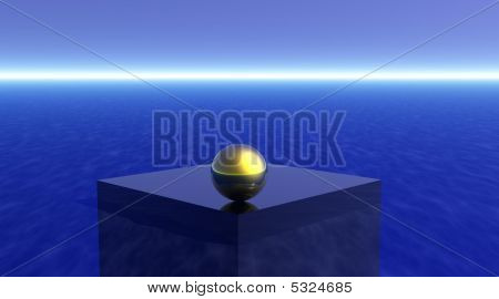 Gold Ball Alone In The Sea
