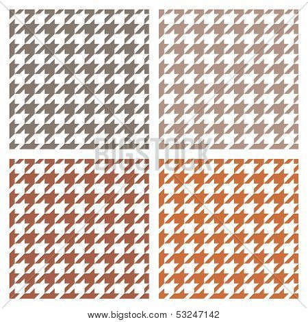 Houndstooth vector seamless pattern set. Traditional Scottish plaid fabric collection