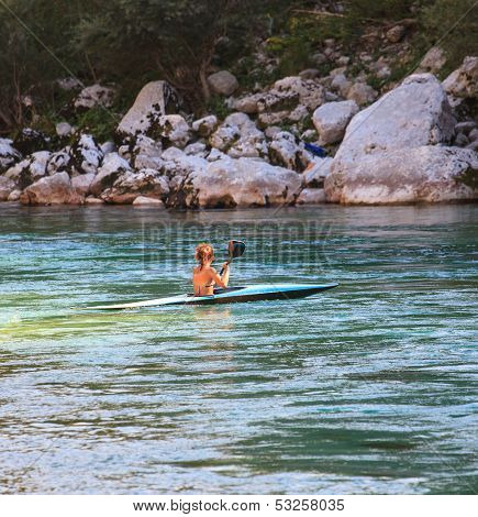 Kayaking On The Soca River, Slovenia
