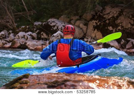 Kayaking On The Soca River, Slovenia