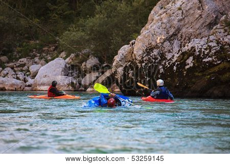 Kayaking On The Soca River, Slovenia