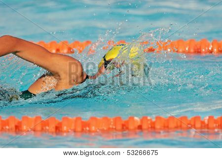 Swimmer during a gala swimming event