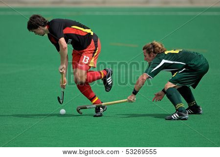 SOUTH AFRICA - MARCH 14: Action during an international men's field hockey game between Germany and South Africa (Germany won 4-3), Bloemfontein, South Africa, 14 March 2009