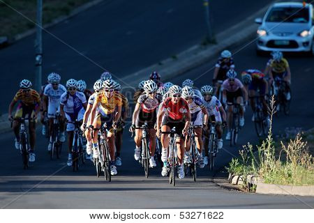 BLOEMFONTEIN, SOUTH AFRICA -NOVEMBER 7: Unidentified cyclists during the annual OFM Classic cycle race on November 7, 2010 in Bloemfontein, South Africa.