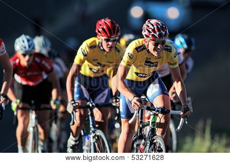 BLOEMFONTEIN, SOUTH AFRICA -NOVEMBER 7: Unidentified cyclists during the annual OFM Classic cycle race on November 7, 2010 in Bloemfontein, South Africa.