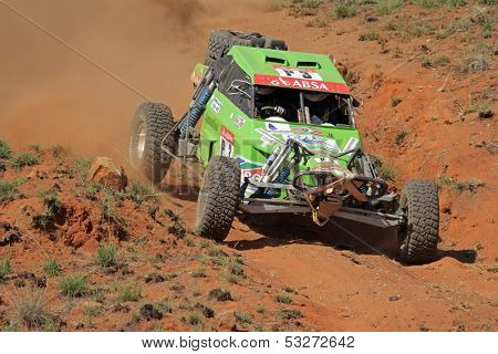 BLOEMFONTEIN, SOUTH AFRICA - OCTOBER 15: John Thompson and Clinton McNamara in their Zarco in action during a South African off road championship event, Bloemfontein, South Africa, 15 October 2011