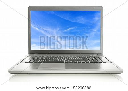 Laptop With Sky Screensaver