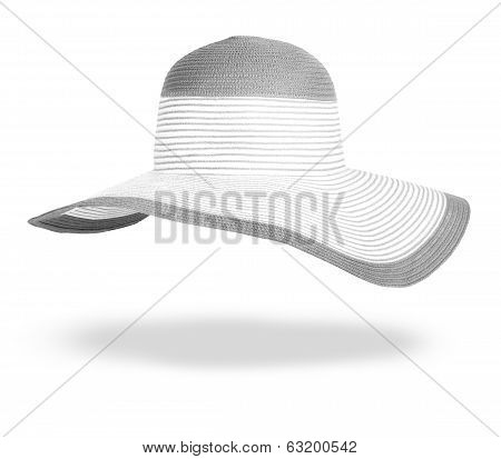 Summer Straw Hat Isolated On White Background