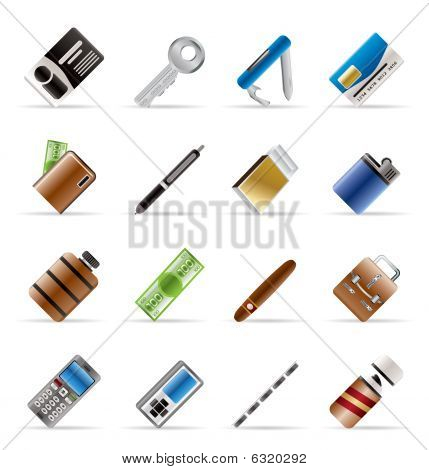 Iconos de objeto Vector realista