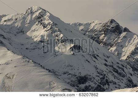 Panoramic View, South Side, Of Massif Of Maladeta In The Pyrenees