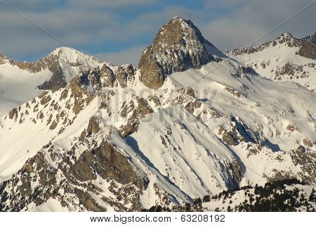 Panoramic View, South Side, Of Massif Of Maladeta In The Pyrenees