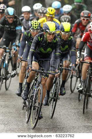 BARCELONA - 30, MARCH: Jose Herrada of  Movistar Team rides during the Tour of Catalonia cycling race through the streets of Monjuich mountain in Barcelona on March 30, 2014