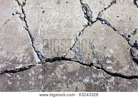 Cracked concrete surface