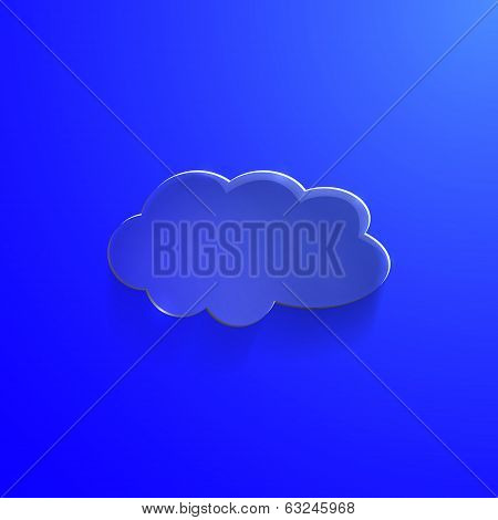 Illustration of eco glossy glass cloud icon vector illustration