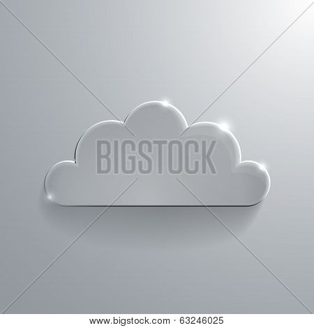 Illustration of eco glossy glass cloud icon vector illustration