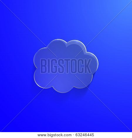 Illustration of blue eco glossy glass cloud icon vector illustration