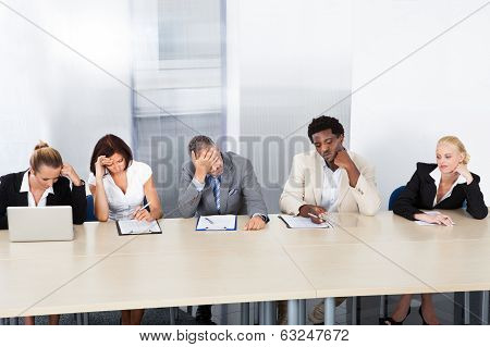 Frustrated Corporate Personnel Officers At Panel