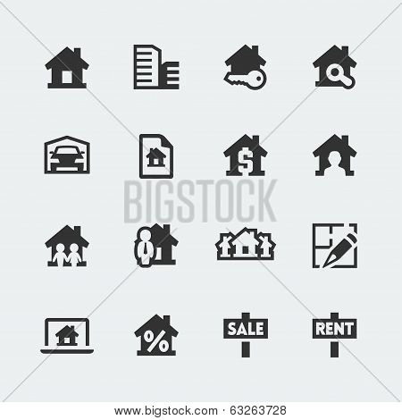 Vector Real Estate Mini Icons Set