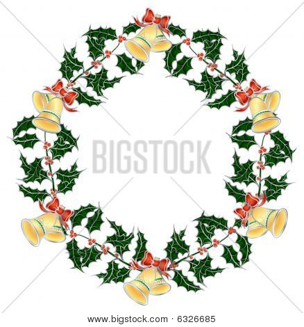 Christmas holly wreath