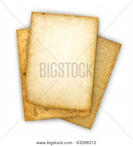 Vintage paper on an isolated white background