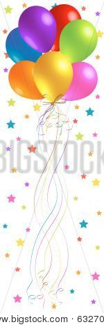 생일 풍선의 우아한 무리