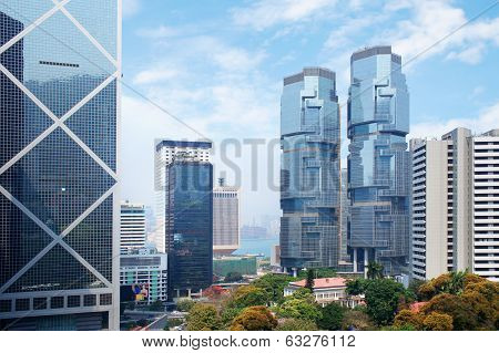 View of futuristic city Hong Kong