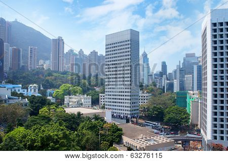 View of futuristic city Hong Kong