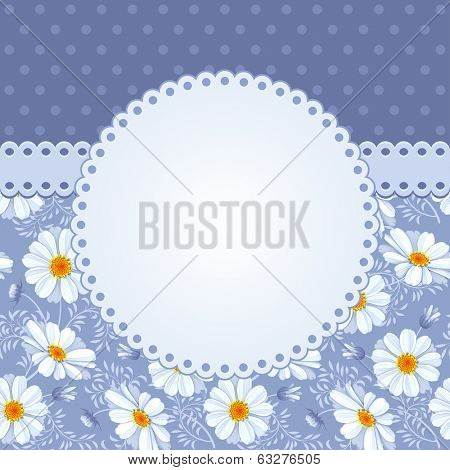 Romantic floral background with vintage flowers of daisies
