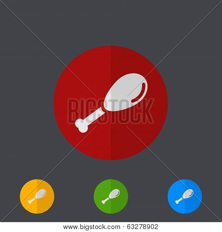 Vector modern circle icons set on gray