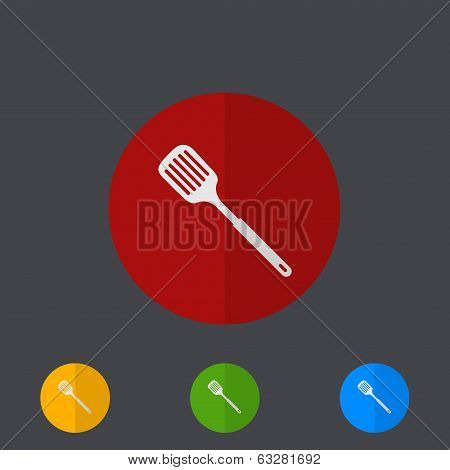 Vector modern circle icons set on gray