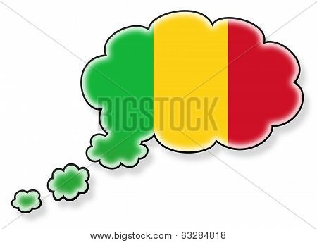 Flag In The Cloud, Isolated On White Background