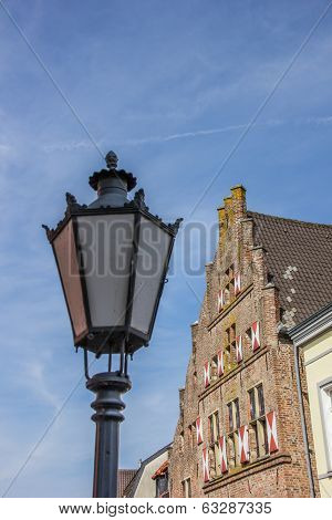 Historical House And Lantern In The Old Center Of Kalkar