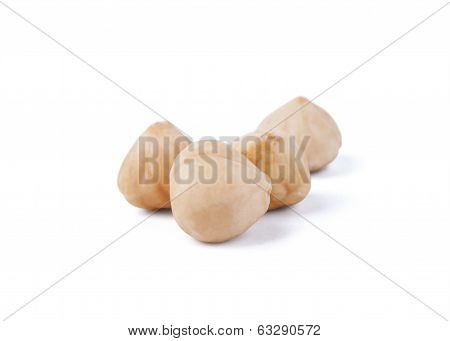 Nuts in the shape of heart isolated on a white background
