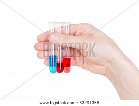 test tubes held in hand