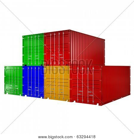 3d rendering of a shipping 20ft container