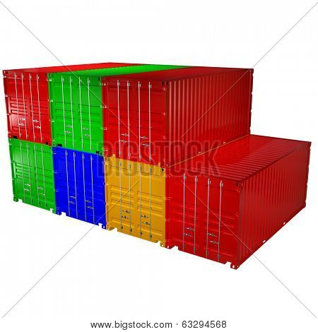 3d rendering of a shipping 20ft container