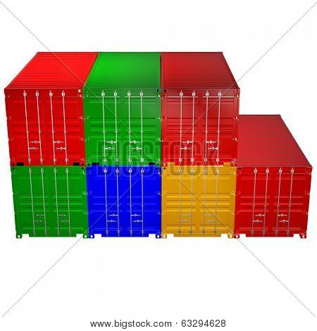 3d rendering of a shipping 20ft container