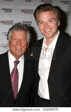 LOS ANGELES - APR 11:  Mario Andretti, Brett Davern at the Long Beach Grand Prix Foundation Gala at Westin Hotel on April 11, 2014 in Long Beach, CA
