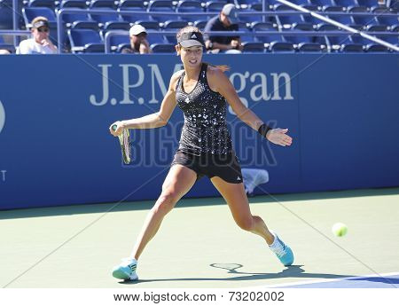 Grand Slam champion Ana Ivanovich practices for US Open 2014 at Billie Jean King National Tennis Cen