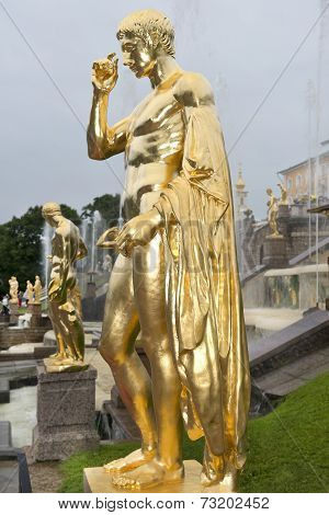 Fountains Grand Cascade In Pertergof, Saint-petersburg, Russia