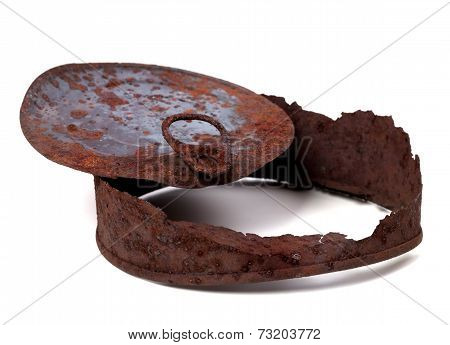 Rusty Tincan On White Background