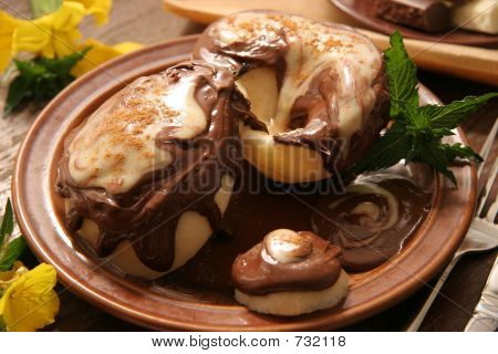 Pears With Chocolate.